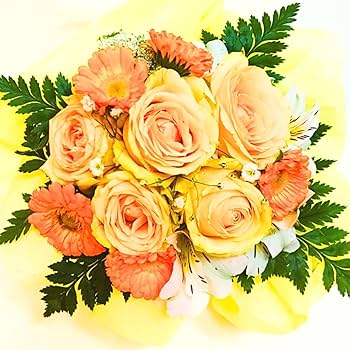 Amazon｜バラ5本入り お花おまかせ 【メッセージカード対応